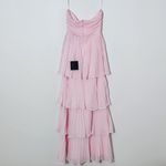 Lulus  Pink Tiered Strapless Maxi Dress NWT Size XS Pink Wedding Guest Dress Photo 4