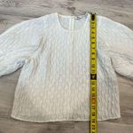 ZARA  Textured Cropped Balloon sleeve White Blouse Oversized Photo 5