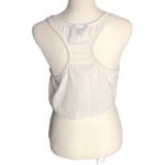 American Eagle White Floral Eyelet Cutouts Sleeveless Racerback Crop Top Photo 1