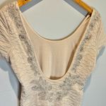 Free People Bringing Sexy Back Champagne Textured Beaded Mini Dress - size Small Photo 6