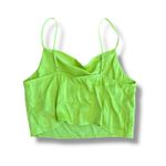 ZARA ‎ NWT Satin Cropped Cowl Neck Top Womens Size S Neon Green Photo 4