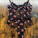 Nasty Gal  Rose Embroidered Underwire Ruffle Lingerie Bodysuit  Photo 0