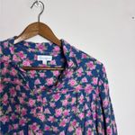 Pajamagram Blue Pink Rose Print Floral Nightgown Sleep Dress Purple Size M Photo 2