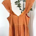 EXPRESS Crinkled Off the Shoulder Midi Dress Orange Gold Size Small Photo 5