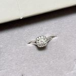 14KT White Gold Natural Mined Diamond Cushion Halo Engagement Ring Size 6 Photo 13