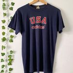 Adidas Vintage USA  T-shirt Navy Blue Red Size Small Photo 0