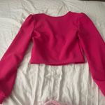 SheIn  Crop Top Long Sleeve Hot Pink Photo 2