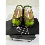 NWT Dreamwalker "Sandra Lima" Handmade Shoes Green Bow Art Flats Size 37 Brown Photo 1