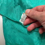 Vintage Damask Teal Green Square Scarf Rayon Floral Jacquard 34" Retro‎ Flowers Photo 3