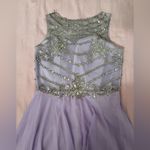 Lavender Gown with Beaded Bodice Purple Size 8 Photo 5