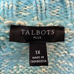 Talbots Knit Shaker Stitch Sweater Marl Gleam Opal Blue Women’s Plus Size 1X Photo 10