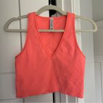 Athleta  Aurora Orange Crop Rib Tank Camisole Bralette V Neck Ribbed Stretch Photo 2