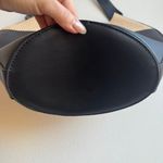 Anthropologie By  Black Raffia Mixed Media Bucket Tote Medium Shoulder Bag Photo 4