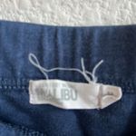 Barefoot Dreams Malibu Collection Brushed Fleece Pants Blue Elastic Waist Medium Photo 2