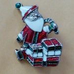 Enameled Santa Pin Brooch Photo 0