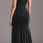Azazie Black Velvet Floor Length Gown Photo 2
