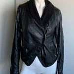 Free People moto vegan leather asymmetrical zip black size 0 jacket Photo 0