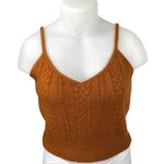 House of Harlow 1960 Brown Sleeveless Cable Knit Cami Crop Sweater Tank Top XL Photo 0