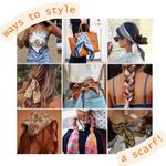 Vintage 80s Blue & Pink Metallic Floral Scarf Wraps Photo 7