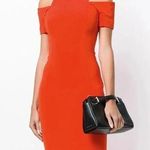Calvin Klein Scuba midi dress coral orange wedding guest business office formal Photo 0