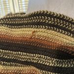 La Fiorentina 100% Acrylic Loose Knit Rolled Fringed Scarf Dark Autumn Colors Brown Photo 8