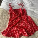 Oh Polly Adorable red and white flowy dress Photo 4