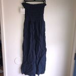 Bella Dahl NEW  smocked strapless jumpsuit in summer night navy revolve small Photo 5