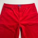Talbots High Waist Straight Leg Corduroy Jeans Pants Cherry Red Size 14 Photo 1