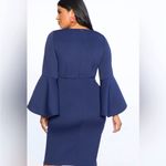 Eloquii Bell Flare Sleeve Blue Scuba Dress Size 24 Photo 1
