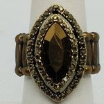 Paparazzi NIB Vintage Vault Modern Millionaire Stretchy Brass Ring Photo 2