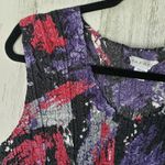 Rafael Sleeveless Scrunched Crinkle Abstract Print Top Women’s Size Medium Red Photo 1