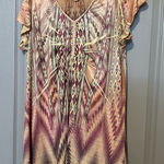 One World Y2K Chevron  Large Boho Indie T Shirt Casual Chic Photo 0