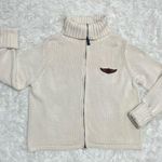 Harley Davidson Vintage Heavy Zip Cardigan Turtleneck Sweater Sz 2W Cream Tan Photo 13