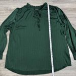 BLOOMCHIC Women Dark Green Textured Tie Neck Long Sleeve Peasant Blouse Sz 18 Photo 8
