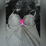 Black Lace Babydoll Lingerie with Pink Bow Accents Photo 2