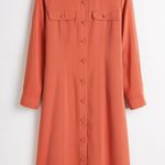 August Silk  Coral Long Sleeve Dress Photo 0