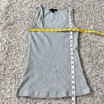 EXPRESS Vintage Scoop Neck Sparkle Tank Top Gray Ribbed Pullover Small Stretchy Photo 1
