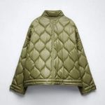 ZARA Like New! Faux Leather Outer Shell Green Coat, size XS Photo 1