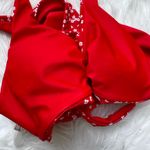 Zaful Red & White Floral Print Bikini Photo 2