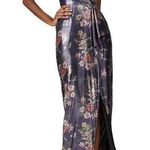 Monique Lhuillier ML Silver Floral Sequin Surplice Gown Size 4 US $595 Photo 0