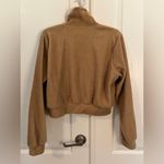 GRAYSCALE L Cropped Fuzzy Fleece Sweatshirt NWOT Tan Size L Photo 4