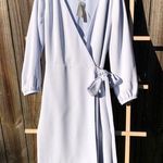 J.Crew  365 Crepe Wrap Dress Size 4 in Light Blue Photo 0