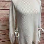 J.Crew Chloe Side Tie Cream Cable Knit Popover Sweater, Size Small Photo 5
