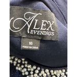 Alex Evenings Woman's  Short Metallic Knit‎ Dress with Beaded Neckline Dark 16 Photo 4