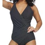 MiracleSuit  Oceanus Black Polka Dot Swimsuit Size 20W EUC #1035-OAK Photo 0