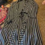 Tory Burch  navy, black & White tie front large duster Photo 1