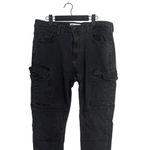 ZARA  Cargo Utility Tapered Zip Leg High Rise Stretch Cotton Jeans 36 Black #3239 Photo 2