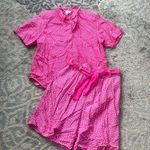 Stefano Vintage Two Piece Short Set Pink & White Polka Dots 14/16 Photo 0