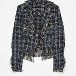 Bershka NWT  Tweed Jacket With Frayed  Hem M/L Photo 6
