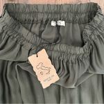 NWT Made in Italy Satin Silk Blend Maxi Skirt in Dusty Olive Green Medium Photo 5
